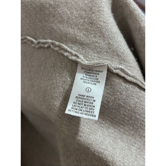 Evolution By Cyrus Sz L Grey Diamond Duster Waterfall Drape Cardigan Colorblock - Picture 5 of 9